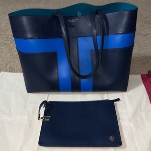 Tory Burch Block T pieced tote